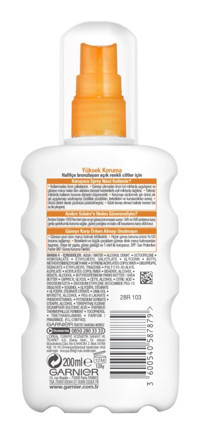 Garnier Ambre Solaire 30 Faktör Tüm Ciltler İçin Nemlendirici Suya Dayanıklı Yüz ve Vücut Güneş Kremi 200 ml