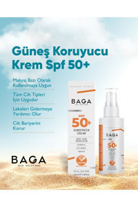 Baga 50 Faktör İçin Leke Karşıtı Nemlendirici Yaşlanma Karşıtı Suya Dayanıklı Yüz ve Vücut Güneş Kremi 100 ml