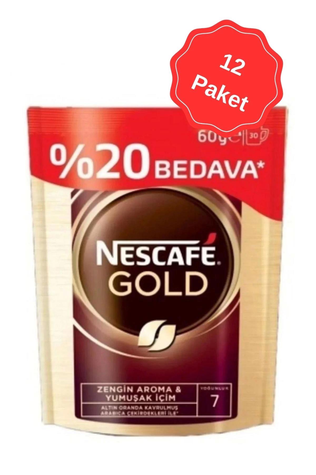 Nescafe Gold Paket Granül Kahve 12x60 gr