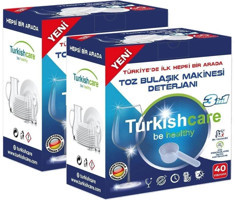 Turkishcare Kokulu Toz Bulaşık Makinesi Deterjanı 2x40 Adet