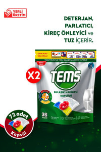 Tems Kokulu Tablet Bulaşık Makinesi Deterjanı 2x36 Adet