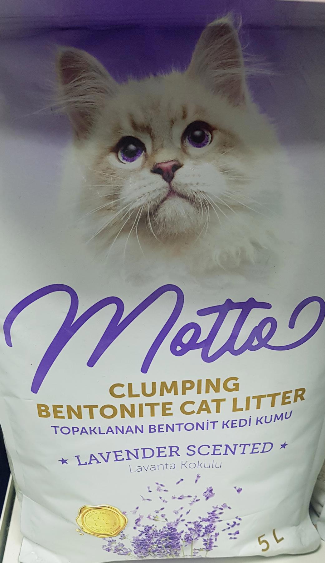 Motto Lavanta Kokulu Topaklanan İnce Taneli Bentonit Kedi Kumu 5 lt