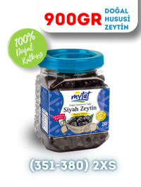 Mytat 2XS Tuzlu Salamura Gemlik Siyah Zeytin Pet Kavanoz 900 gr