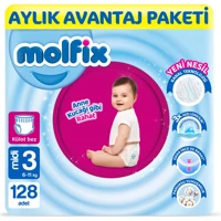 Molfix Anne Kucağı Gibi Rahat 3 Numara Külot Bebek Bezi 128 Adet