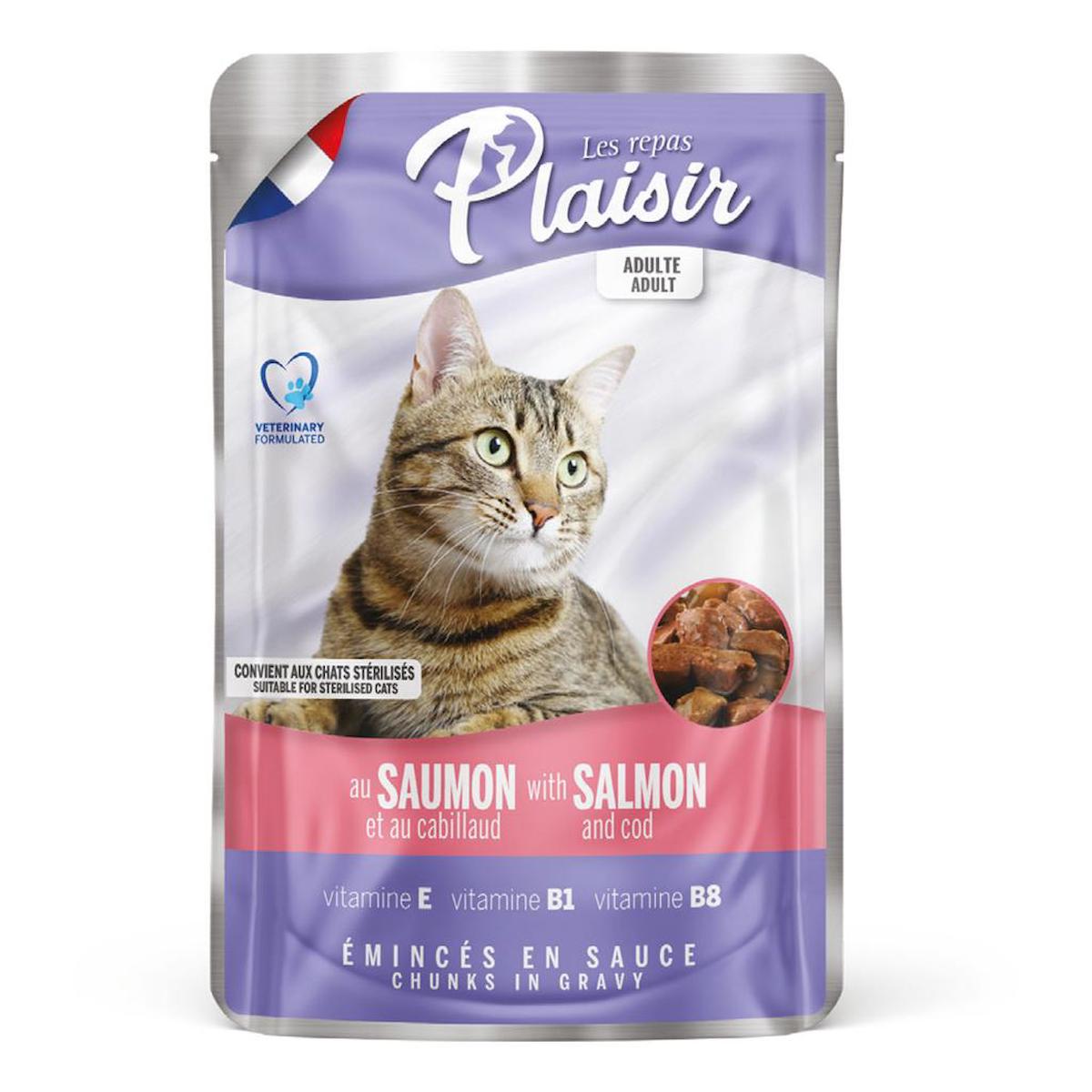 Plaisir Morina Balığı Soslu Yetişkin Yaş Kedi Maması 12x100 gr