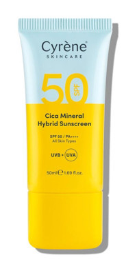 Cyrene Cica Mineral Hybrid 50 Faktör Tüm Ciltler İçin Nemlendirici Suya Dayanıklı Yüz Güneş Kremi 50 ml