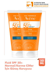 Avene 50 Faktör Tüm Ciltler İçin Leke Karşıtı Nemlendirici Yağsız Suya Dayanıklı Yüz ve Vücut Güneş Kremi 2x50 ml