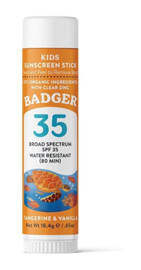 Badger Clear Zinc Stick 35 Faktör Tüm Ciltler İçin Nemlendirici Suya Dayanıklı Yüz Güneş Kremi 18 gr