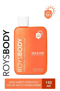 Roys Beauty 50 Faktör Tüm Ciltler İçin Leke Karşıtı Nemlendirici Suya Dayanıklı Yüz Güneş Kremi 150 ml