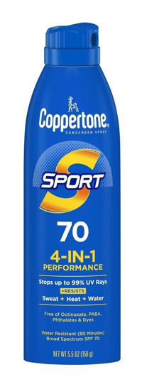 Coppertone Sport 70 Faktör Tüm Ciltler İçin Nemlendirici Suya Dayanıklı Yüz Güneş Kremi 50 ml