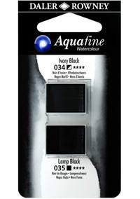 Daler Rowney Aquafine Tablet Ivory Black Lamp Black Sulu Boya