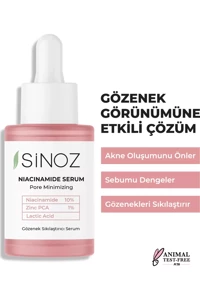 Sinoz Niacinamide 10% + Zinc Pca 1% Yüz Dolgunlaştıran Canlandırıcı Kırışıklık Karşıtı Jel Yüz Serumu 30 ml