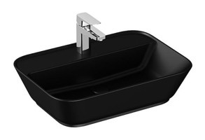 Vitra Geo 7426b0830041 Tekli 60 cm Seramik Dikdörtgen Lavabo Siyah