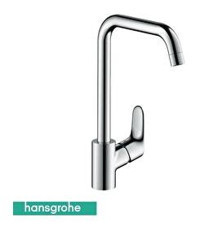 Hansgrohe Focus 31820000 Kuğu Çift Girişli Aç Kapa Eviye Bataryası Gümüş