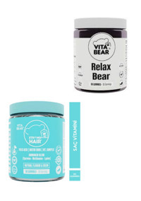 Vita Bear Strong Hair + Relax Bear Meyveli Yetişkin Vitamin 60 Softgel