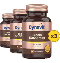 Dynavit Biotin Aromasız Yetişkin Vitamin 3x100 Tablet