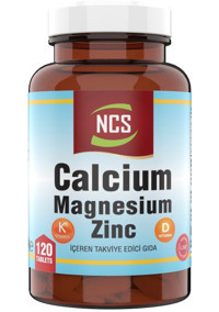 Ncs Kalsiyum Magnezyum Çinko Vitamin D K Aromasız Yetişkin Vitamin 120 Tablet