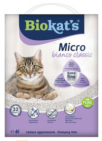 Biokats Micro Bianco Classic Topaklanan İnce Taneli Kokusuz Kedi Kumu 6 lt