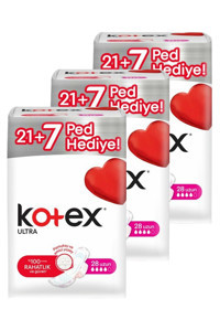 Kotex Organik Antialerjik Orta Ultra Uzun 28'li Hijyenik Ped 3 Adet