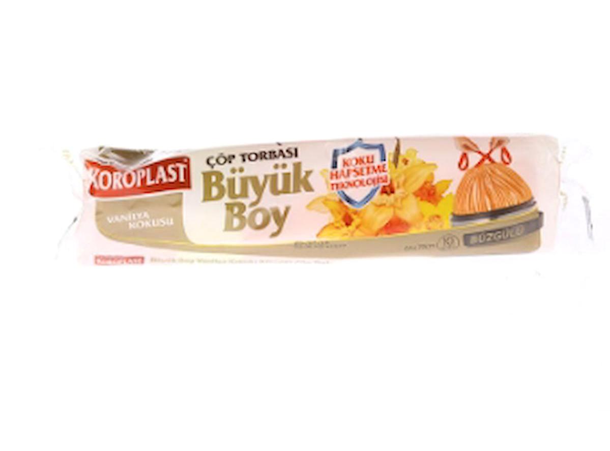 Koroplast Vanilya Kokulu Büzgülü Büyük Boy 70x100 cm Çöp Poşeti 4x10 Adet Siyah