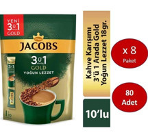 Jacobs 3ü1 Arada Gold Paket Granül Kahve 80 Adet