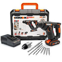 Worx WX394 SDS Plus 100 W 5300 darbe/dk 1.7 kg Akülü Şarjlı Kırıcı Delici Matkap + 9 Adet Uç + Mandren