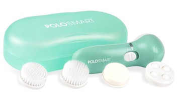 Polosmart 400 mAH Tüm Ciltler İçin 4 Başlıklı Fırçalı Pilli Titreşimli Yüz Temizleme Cihazı Mint