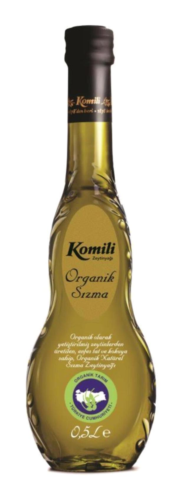 Komili Soğuk Sıkım Organik Polifenolsüz Cam Sızma Zeytinyağı 2x500 ml