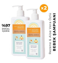 Iva Natura Göz Yakmayan Yenidoğan Hassas Ciltler İçin Bebek Şampuanı 2x350 ml