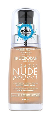 Deborah 24Ore Perfect Nude No:03 Sand Su Bazlı Güneş Koruyuculu Likit Şişe Fondöten 30 ml