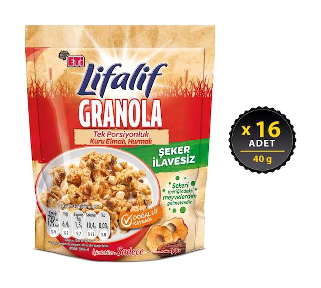 Eti Lifalif Elmalı-Hurmalı Granola 16x40 gr