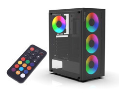 Inca EMG-15XN 4X1200MM RGB 4 Fanlı Siyah Dikey Kullanım Micro ATX Oyuncu Bilgisayar Kasası