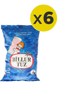 Billur Tuzu İyotlu Toz Sofra Tuzu Paket 9 kg