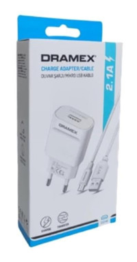 Dramex D21M Universal USB Kablolu 11 W/2.1 Amper Şarj Aleti Beyaz