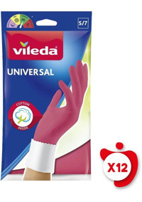 Vileda Universal Kırmızı Small 12 Çift Temizlik Eldiveni