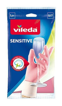 Vileda Sensitive Pembe Small 1 Çift Bulaşık Eldiveni