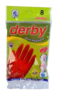 Derby No 8 Kırmızı Medium 1 Çift Bulaşık Eldiveni