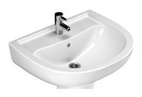 Turavit Klasik Tekli 60 cm Seramik Tezgah Altı Ayaklı Oval Lavabo Beyaz