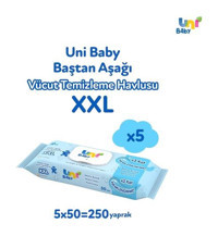 Uni Baby 50 Yaprak 5'li Paket Vücut Temizleme Mendili