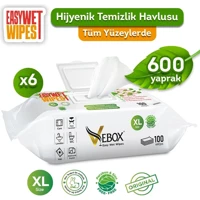 Vebox Easy Wet Wipes 100 Yaprak 6'lı Paket Yüzey Temizleme Mendili