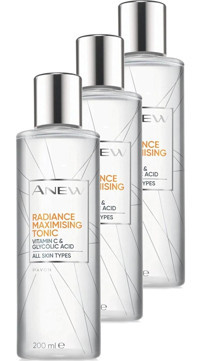 Avon Anew Radiance Maximising Tüm Ciltler İçin Aha+Bha Gözenek Sıkılaştırıcı Leke Giderici Losyon Tonik 3x200 ml