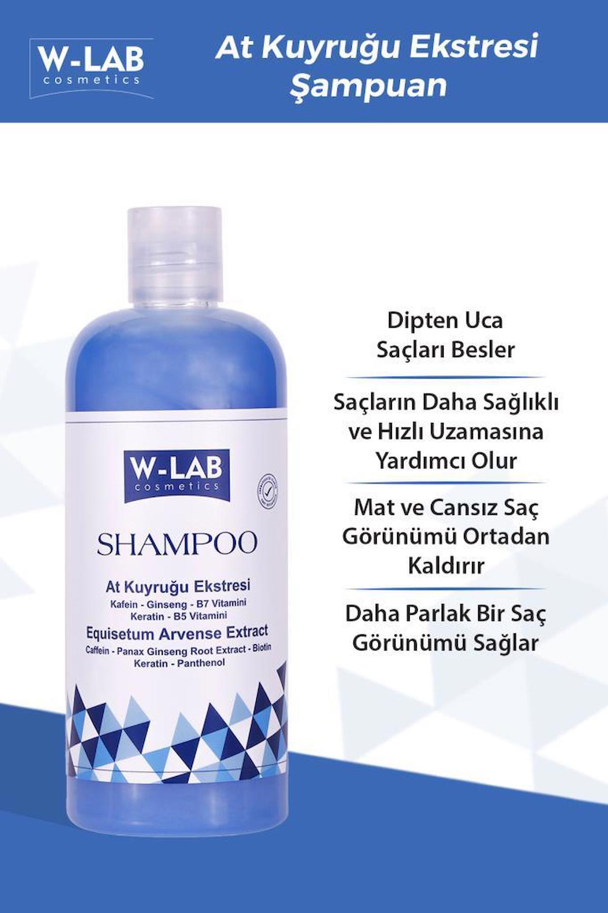 W-lab Kozmetik Yardımcı Bakım Saç Uzatan Tüm Saçlar İçin Keratin Sade Standart Unisex Şampuanı