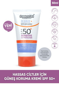 Dermoskin Mavi Işık Korumalı 50 Faktör Hassas Ciltler İçin Mineral Filtreli Yüz Güneş Kremi 50 ml