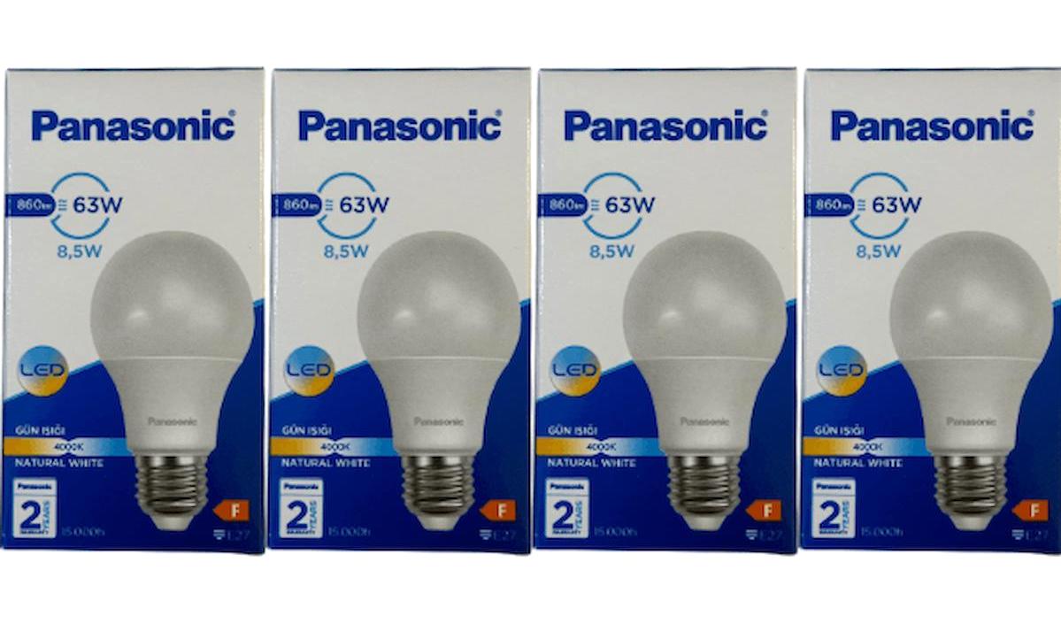 Panasonic 4000K 8.5 W Gün Işığı E27 Armut LED Ampul