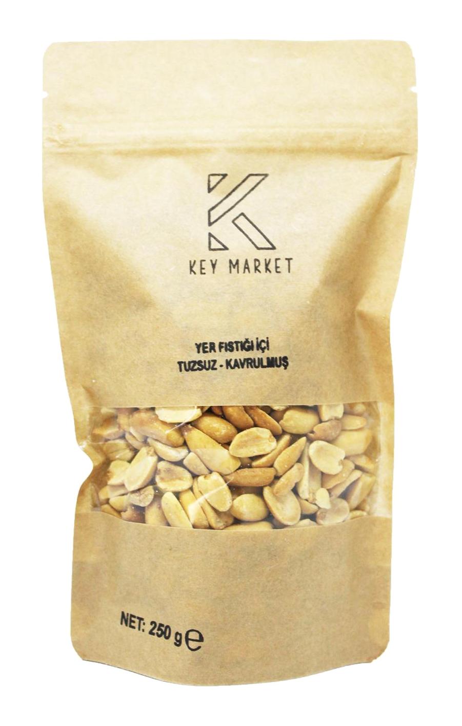 Key Market Soyulmuş Tuzsuz Kavrulmuş Yer Fıstığı 250 gr