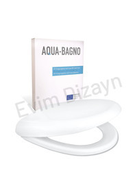 Aqua Bagno Crown Üstten Sıkmalı Yavaş Kapanan Beyaz Oval Klozet Kapağı