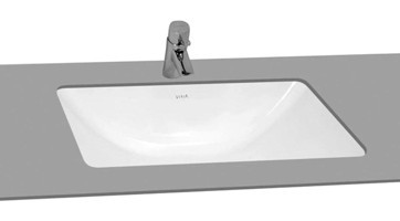 Vitra S50 5339B003-0012 Tekli 48 cm Seramik Tezgah Altı Dikdörtgen Lavabo Beyaz