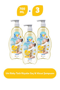 Uni Baby Göz Yakmayan Hipoalerjenik Yenidoğan Tüm Ciltler Papatya Özleri Bebek Şampuanı 3x700 ml