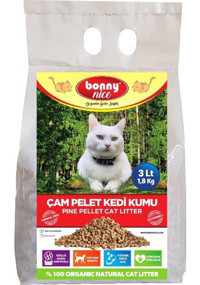 Bonny Nice Organik Kalın Taneli Çam Pelet Kedi Kumu 3 lt