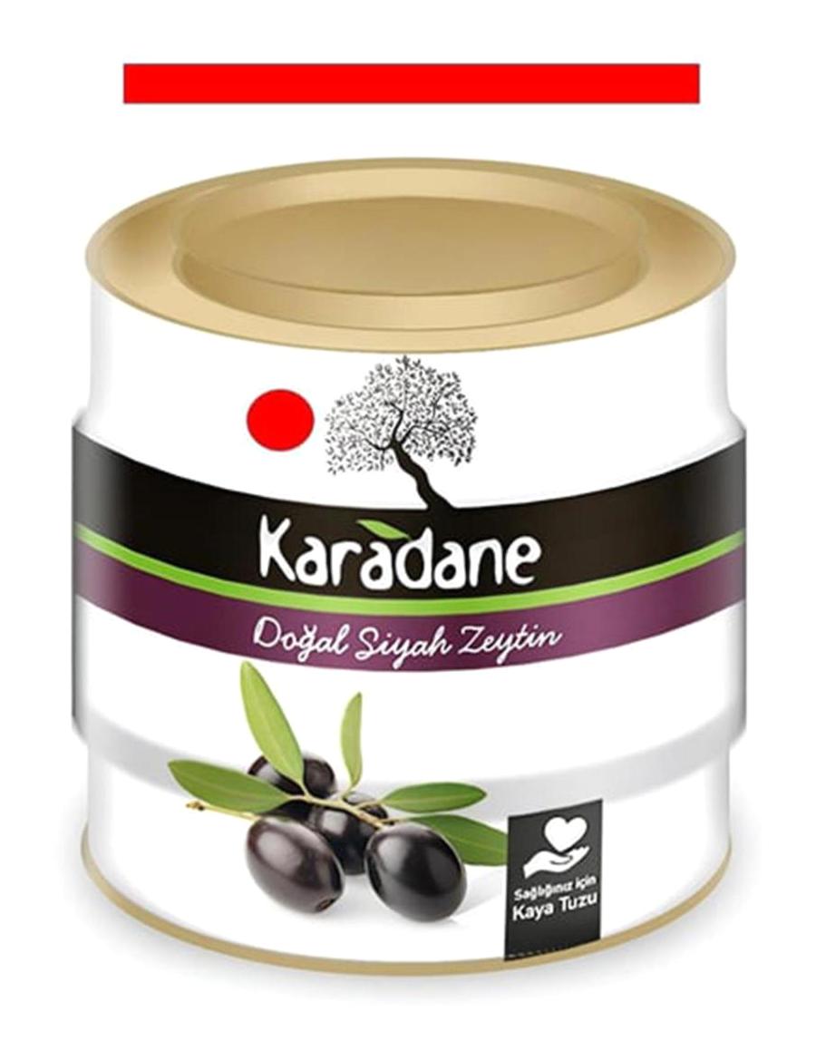 Karadane 261-290 Kalibre Tuzlu Siyah Zeytin Teneke 1.8 kg